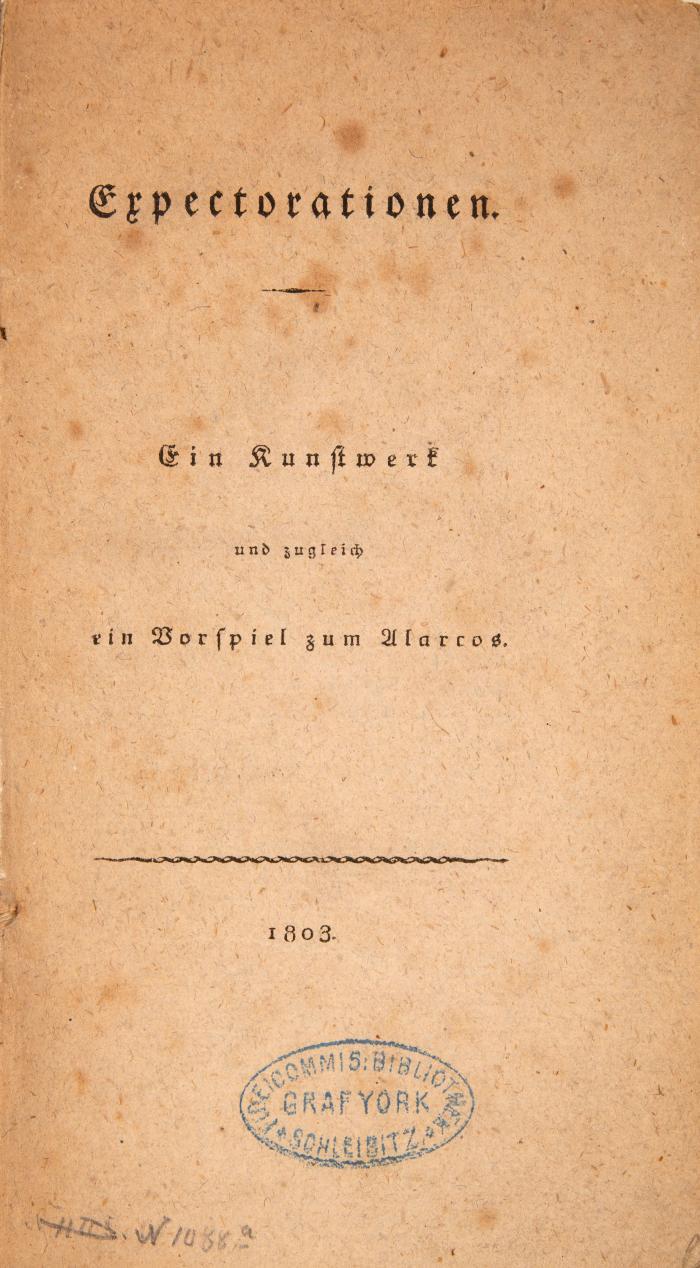 A. v. Kotzebue, Expectoration. O.O. 1803.