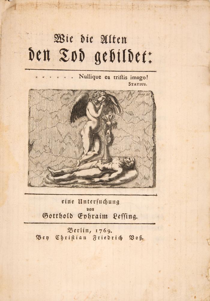 G. E. Lessing, Wie die Alten den Tod gebildet. Berlin 1769.
