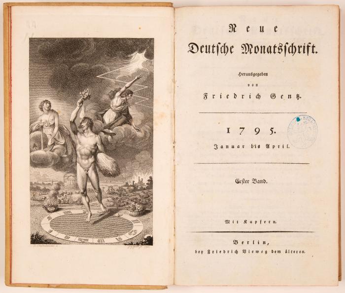 Neue Deutsche Monatsschrift / Monatsschrift für Deutsche. Hrsg. v. F. Gentz.  24 Hefte in 6 Bdn. 2 Jge.: 1795 und 1800.