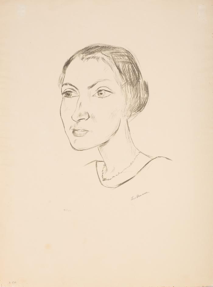Frauenkopf mit Halskette (Frau Parcus)