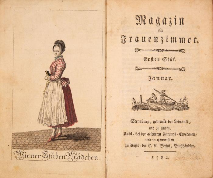 Magazin für Frauenzimmer. Hrsg. v. D. C. Seybold. Jahrgänge I-III (von V). 36 Stücke in 6 Bänden.