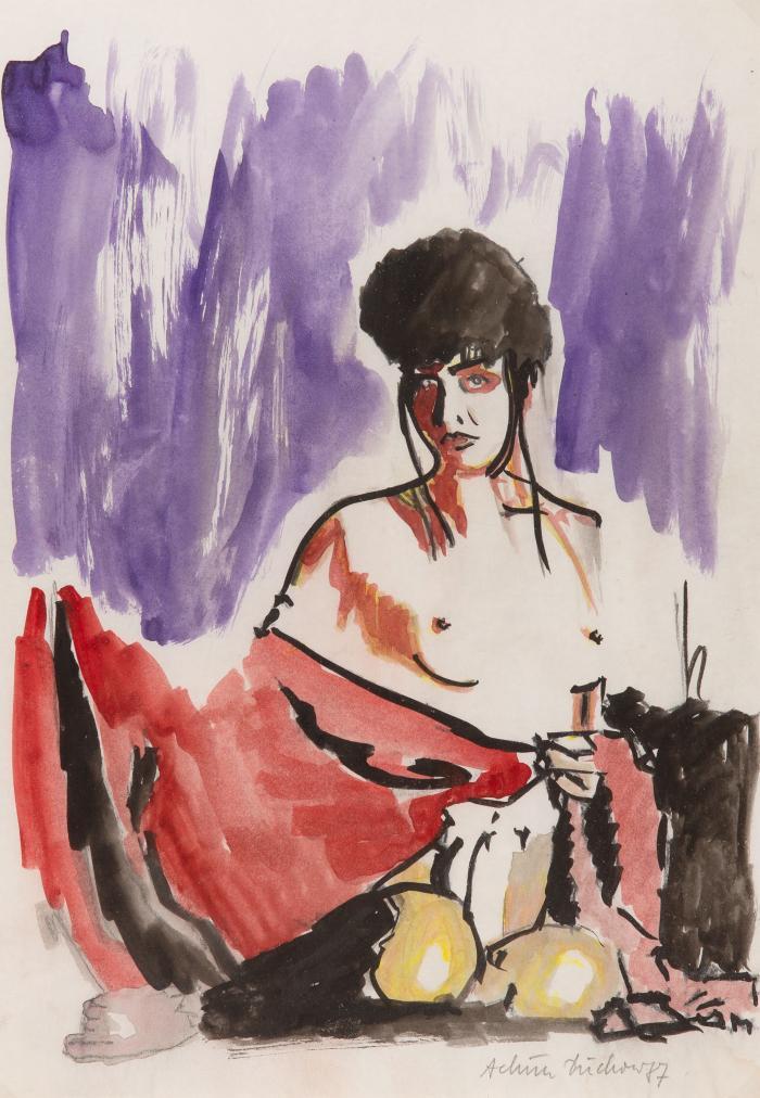 Ohne Titel (Frau mit rotem Tuch)