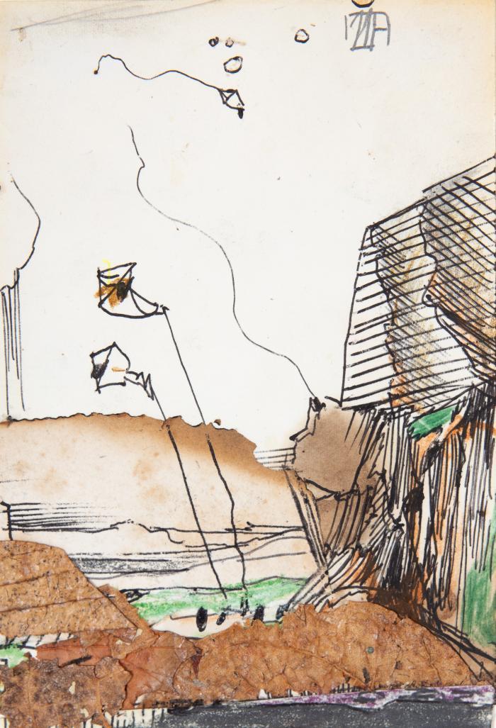 Ohne Titel (Landschaft mit Flugdrachen)