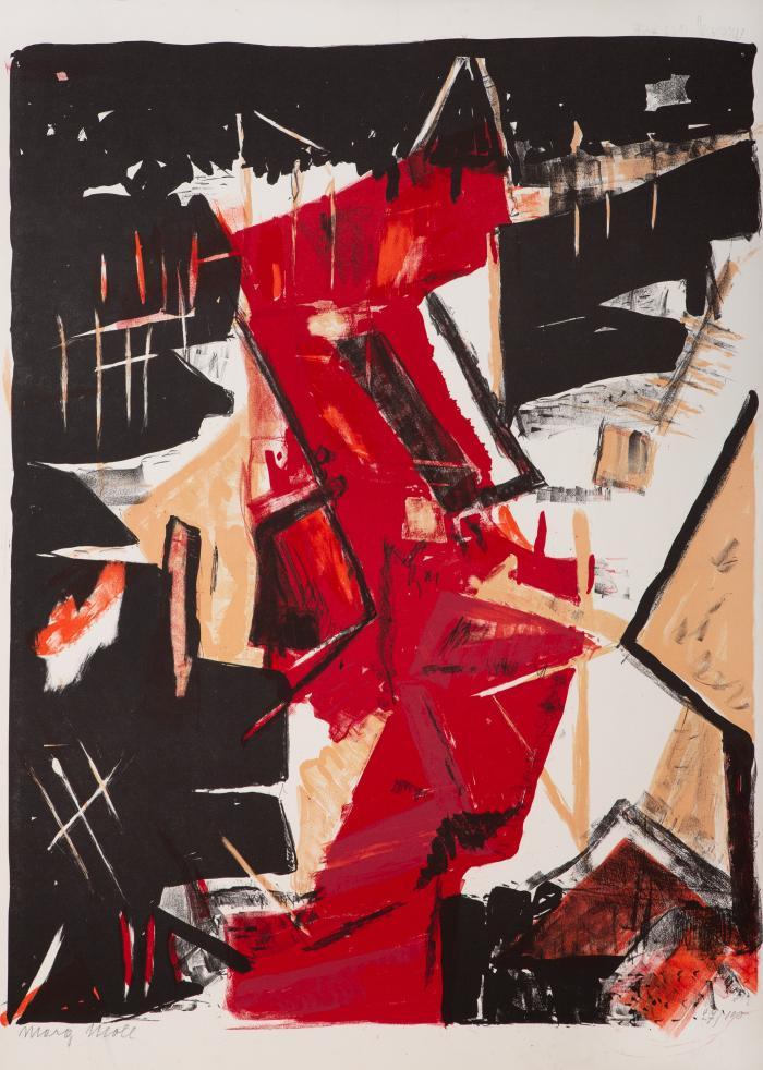 Abstrakte Komposition (Schwarz-Rot)