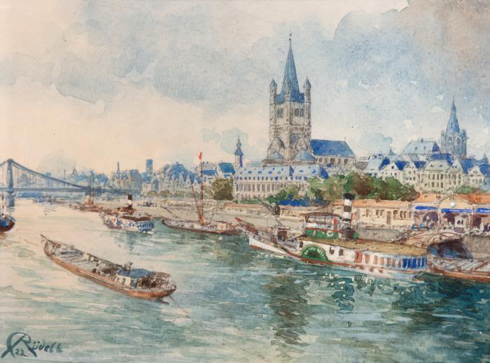 Rheinansicht mit Groß St. Martin