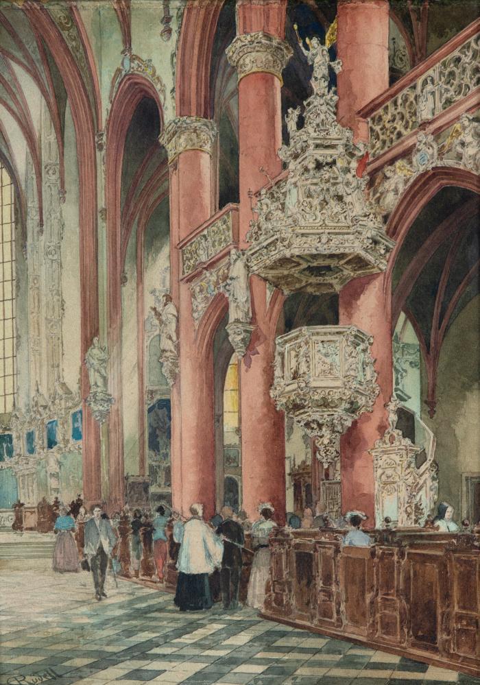 Kircheninterieur 1899 / Kanzel in St. Mariä Himmelfahrt 1917 / Kapelle im Schnee