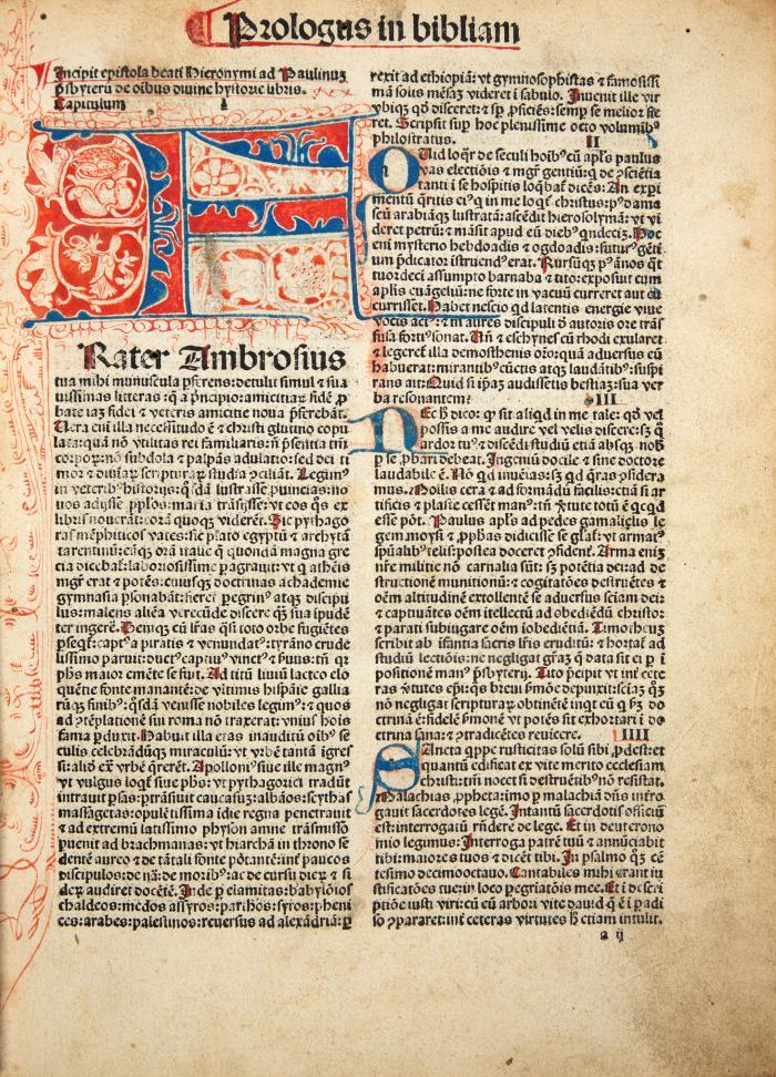 Biblia latina. Venedig: Johann Herbort aus Seligenstadt 30.IV.1484.