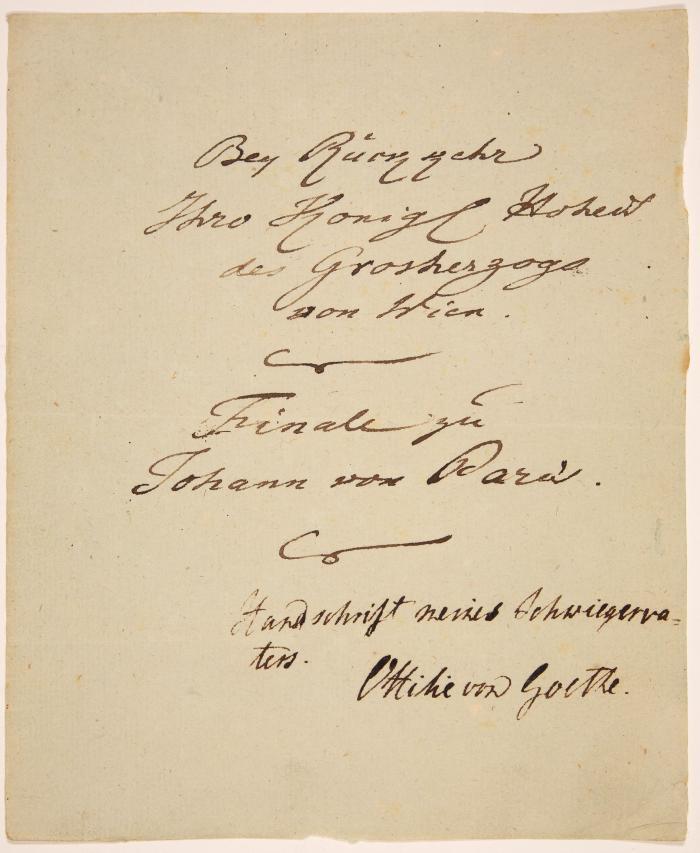 GOETHE, JOHANN WOLFGANG VON (1749 Frankfurt am Main - 1832 Weimar)