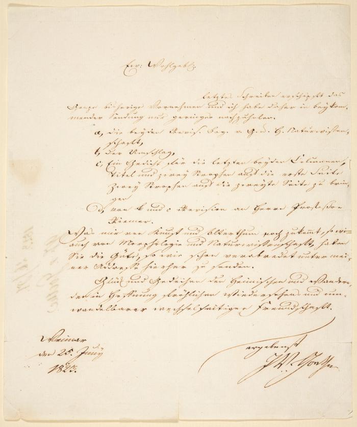 GOETHE, JOHANN WOLFGANG VON (1749 Frankfurt am Main - 1832 Weimar)