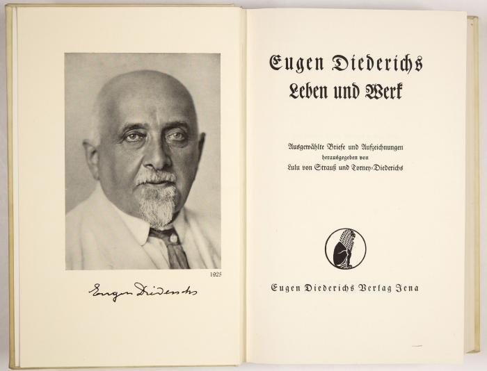 Eugen Diederichs. - 3 Werke zu Verleger und Verlag. 3 Bde.