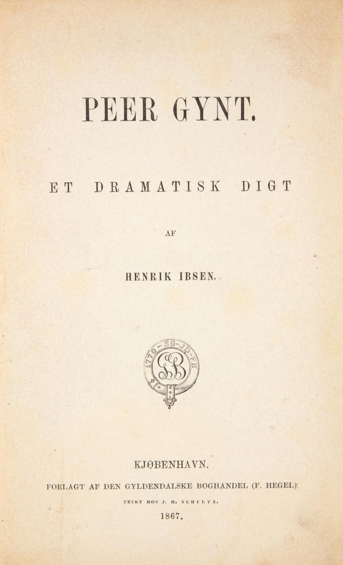 Peer Gynt. Et dramatisk Digt.