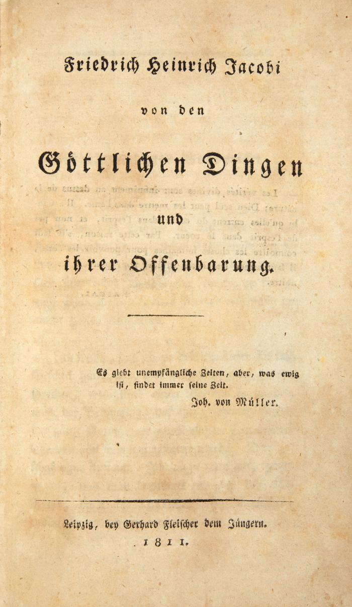 Von den Göttlichen Dingen und ihrer Offenbarung.