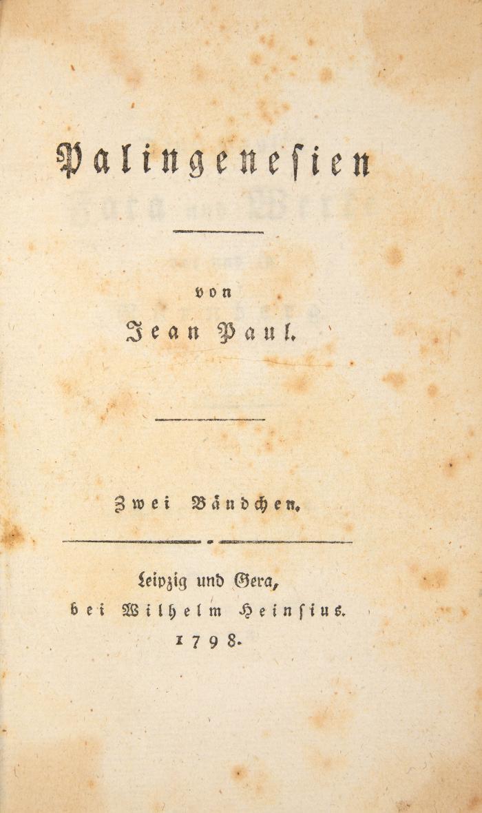 Palingenesien. 2 in 1 Bd.