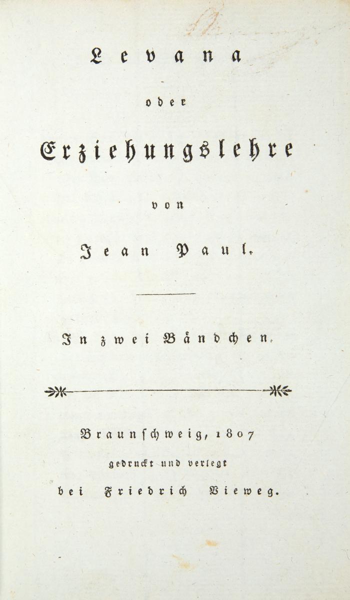 Levana oder Erziehungslehre. 2 Bde.
