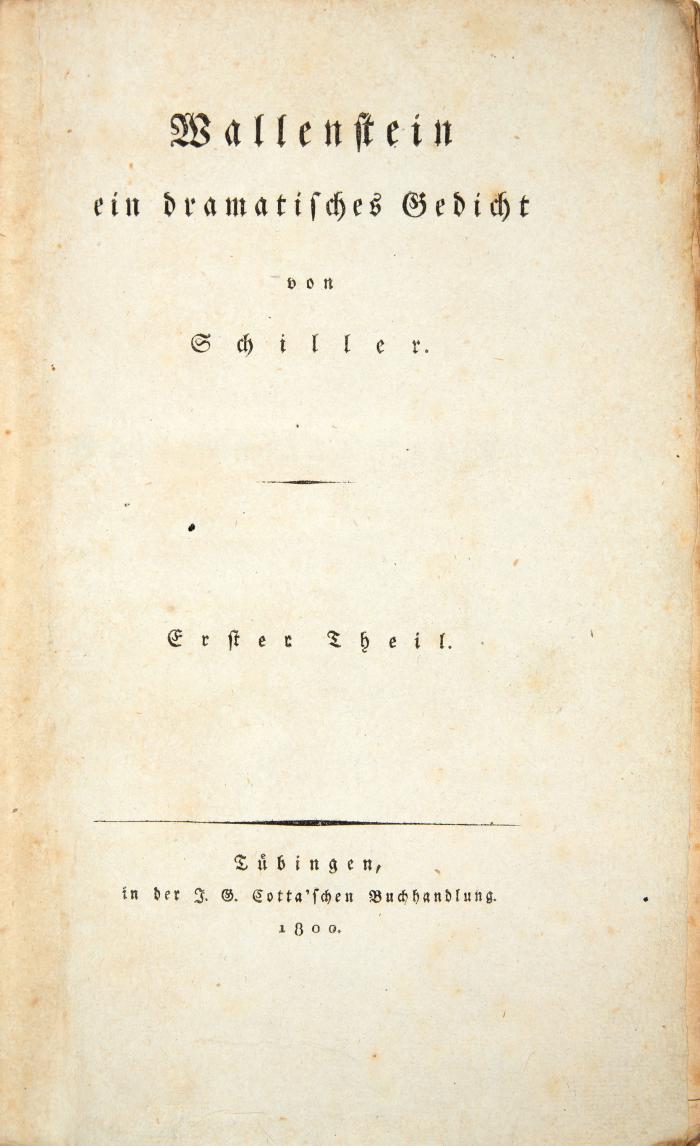 Wallenstein ein dramatisches Gedicht. 2 Teile in 2 Bänden.