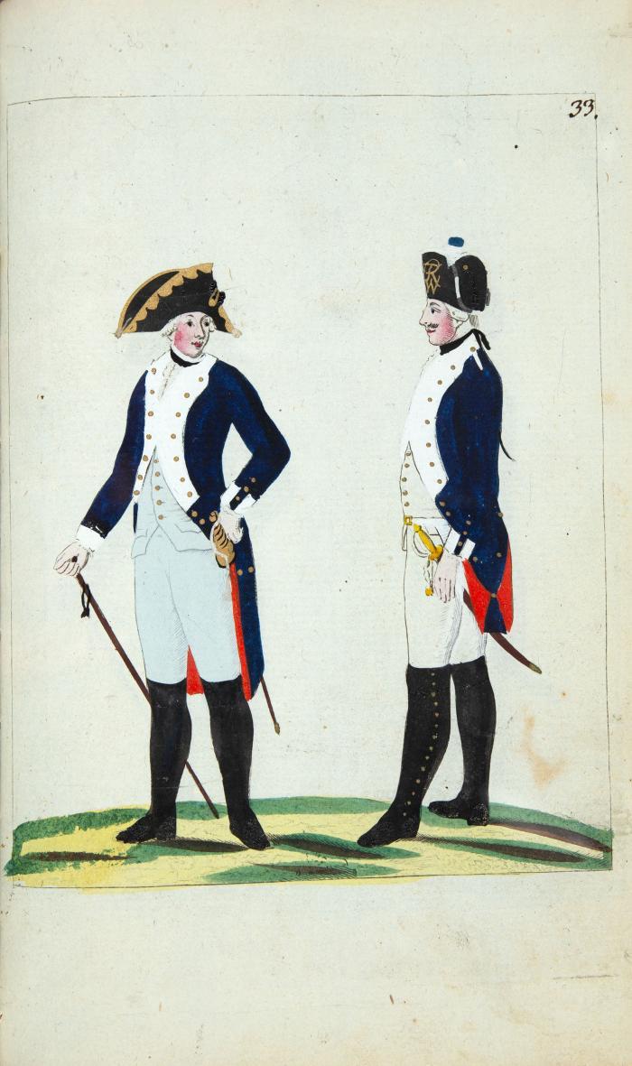 Preussische Armee-Uniformen unter der Regierung Friedrich Wihelm II., Königs von Preussen.
