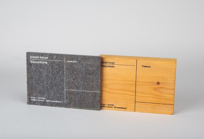 Holzpostkarte 1974 / Filzpostkarte