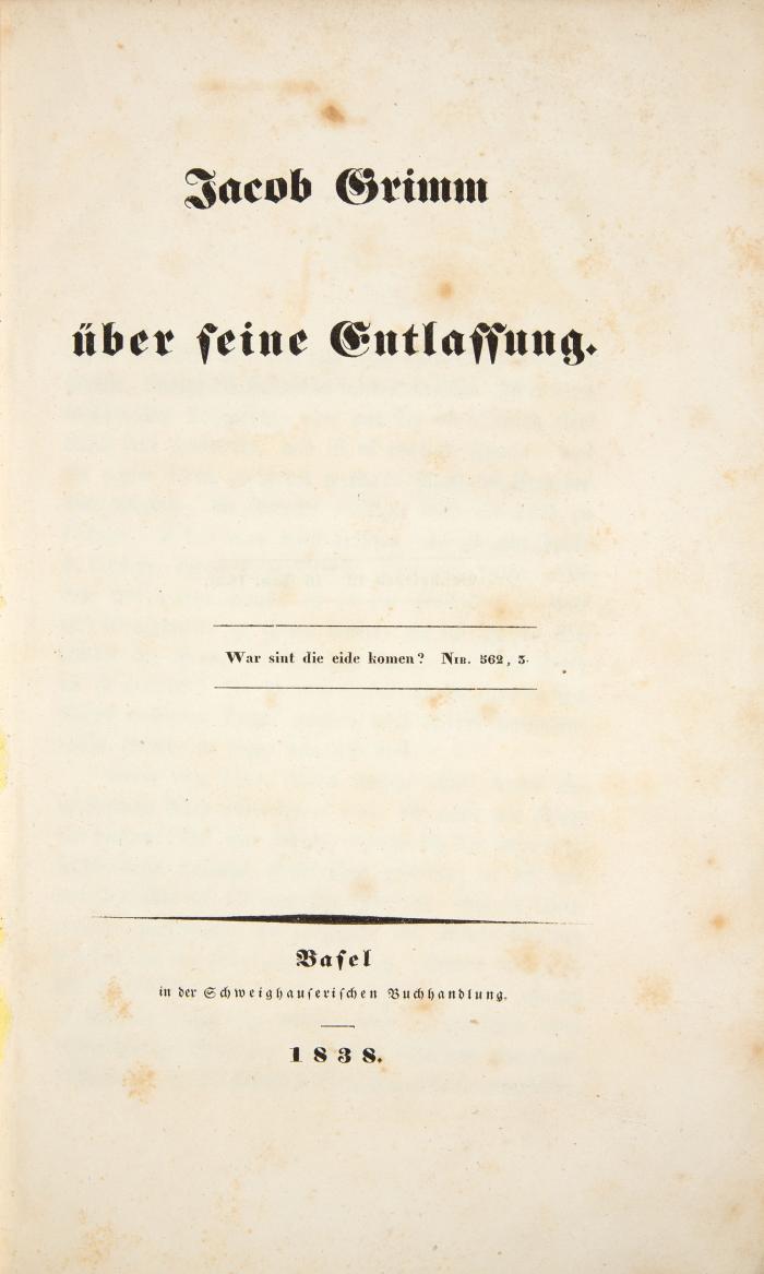 Über seine Entlassung.