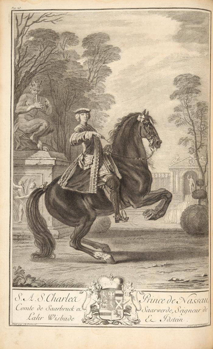 Ecole de cavalerie. Contenant la connoissance, l'instruction, et la conservation du cheval.