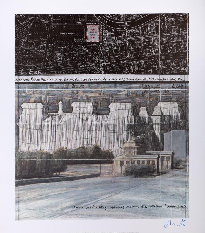 Wrapped Reichstag, Project for Berlin 1985 / Der verhüllte Reichstag, Projekt für Berlin - dessin 1994 en deux parties