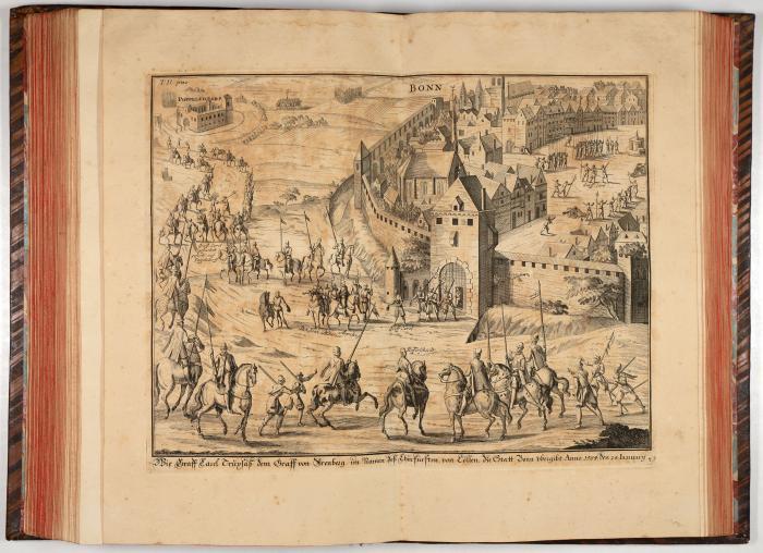 Annales Ferdinandei oder Wahrhaffte Beschreibung Kaysers Ferdinandi des Andern Geburth, Aufferziehung und bißhero in Krieg und Friedens-Zeiten vollbrachten Thaten. Tle. I-IV (von 12)  in 2 Bdn.