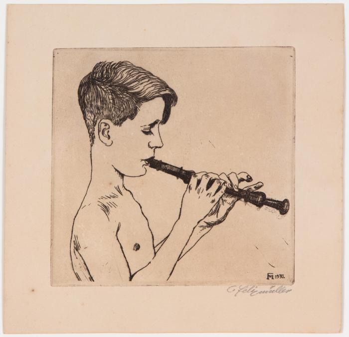 Zeichnender Knabe 1926 / Flötenlied 1930