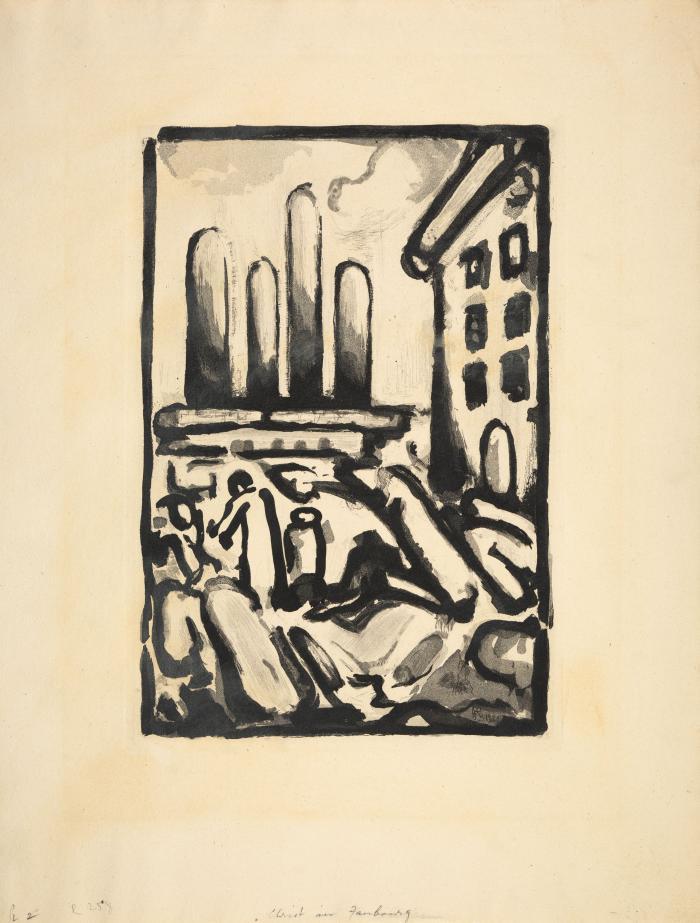 Frontispiz / Christ au Faubourg / Christ et Pauvres / Le Christ et Mammon / Christ et Disciples / Aide-Bourreau (aus: Passion)