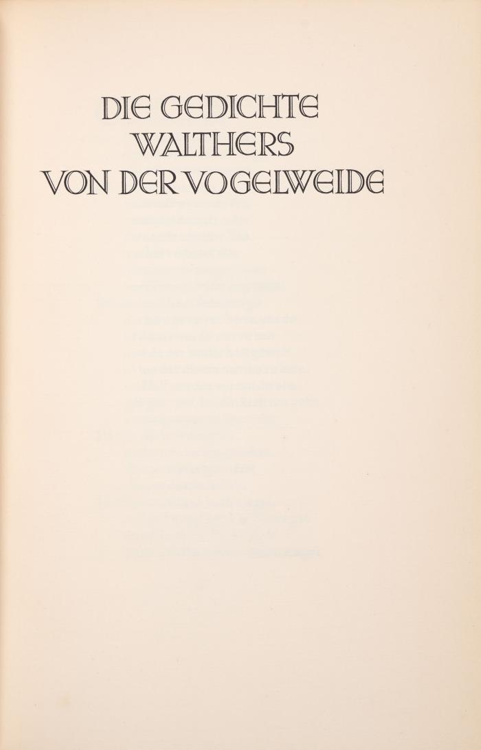 ERNST LUDWIG PRESSE
WALTHER VON DER VOGELWEIDE: Die Gedichte.