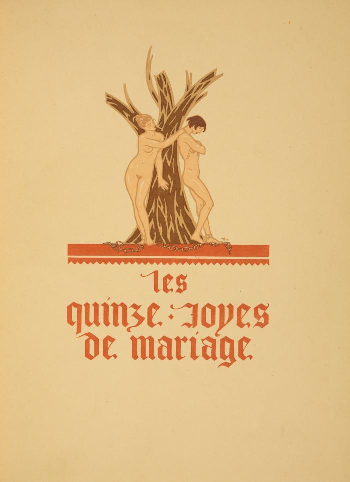 MAURICE LALAU
Les quinze joyes de mariage. Edition conforme au manuscrit de la Bibliothèque de Rouen avec un glossaire publié par Jules Meynial.
