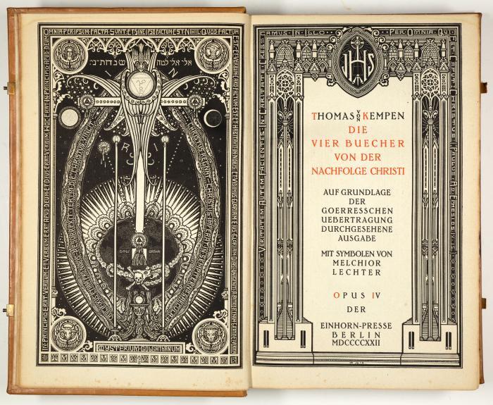 MELCHIOR LECHTER
THOMAS VON KEMPEN: Die vier Buecher von der Nachfolge Christi. Auf Grundlage der Goerresschen Uebertragung durchgesehene Ausgabe.