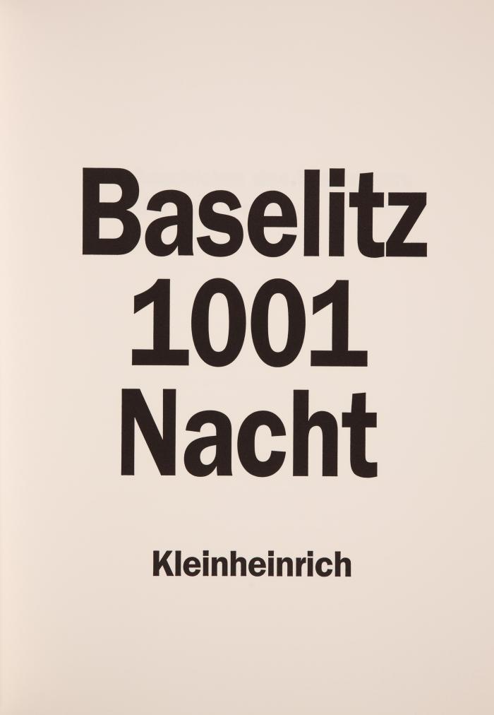 GEORG BASELITZ
1001 Nacht. Die Geschichte des Lastenträgers und der drei Damen.