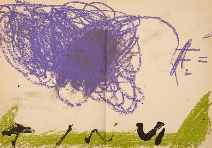 ANTONI TÀPIES
PERE GIMFERRER: La clau del foc.Tria de textos i pròleg de Pere Gimferrer. Litografies d’Antoni Tàpies.