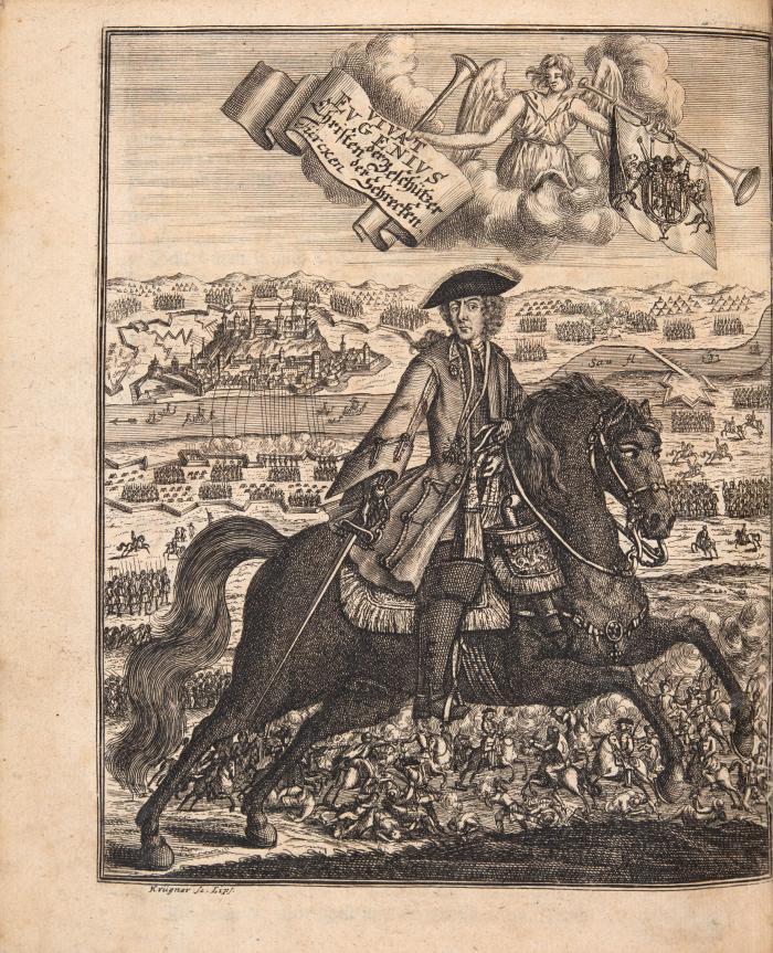 Hungarisch- und Venetianisches Kriegs-Theatrum auf welchem die höchst-glücklichen Feld-Züge in dem  ... 1716. Jahre, in Ungarn und Griechenland wider die Türcken getan. Das Hungarische in einer besondern Beschreibung, und neun nach und nach darauf erfolgten Fortsetzungen derselben, das Venetianische aber in drey Eröffnungen ...  / Vorstellung des höchst-beglückten zweyten Feldzugs .... in zwölff besonderen Auftritten vorgestellet ...  Zus. 3 Tle. in 1 Bd.