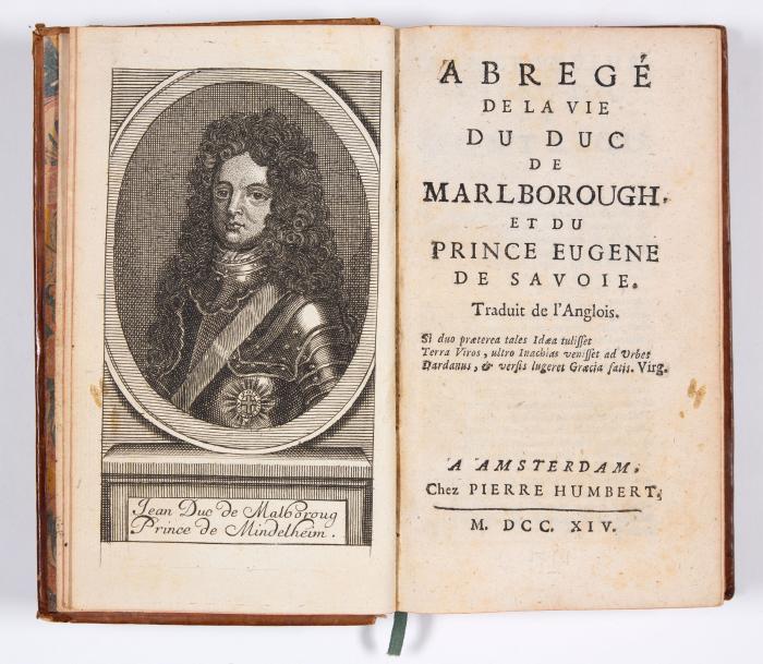 (Mainwaring, Arthur): Abregè de la vie du Duc de Marlborough, et du Prince Eugene de Savoie. Trad. de l'Anglois. 2 Bde in 1.