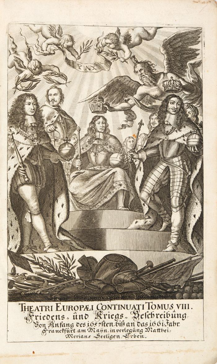 Merian. - (Meyer, Martin): Theatri Europaei Achter Theil, von den denckwürdigsten Geschichten, so sich hie und da in Europa ... zu Wasser und Land zugetragen haben. (= Theatrum Europaeum Bd. VIII [von XXI]). 2. Ausgabe.