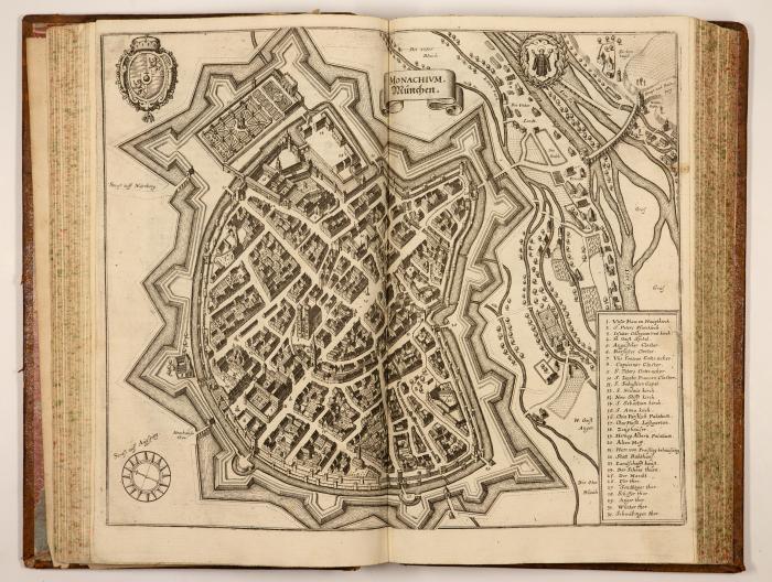 Merian. - (Zeiller, Martin): Topographia Bavariae das ist Beschreib: und Aigentliche Abbildung der Vornembsten Stätt und Orth, in Ober und NiederBeyern Der Obern Pfaltz, Und andern, Zum Hochlöblichen Bayrischen Craiße gehörigen, Landschafften. Dritte Auflage. (Frankfurt a. M.): Merian 1644 (d. i. um 1665); Anhang 1656.
