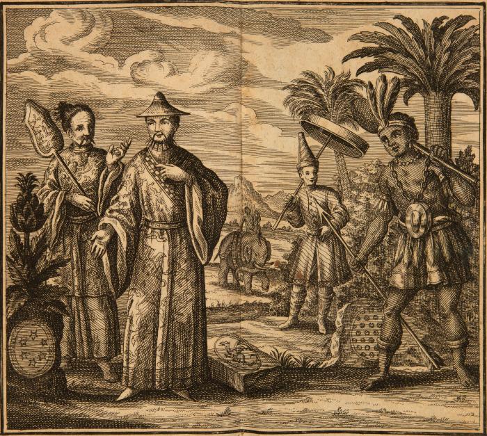 Pockh, Johann Joseph: Der politische katholische Passagier, durchreisend alle hohe Höfe, Republiquen, Herrschafften und Länder der gantzen Welt. Band VI (von 10).