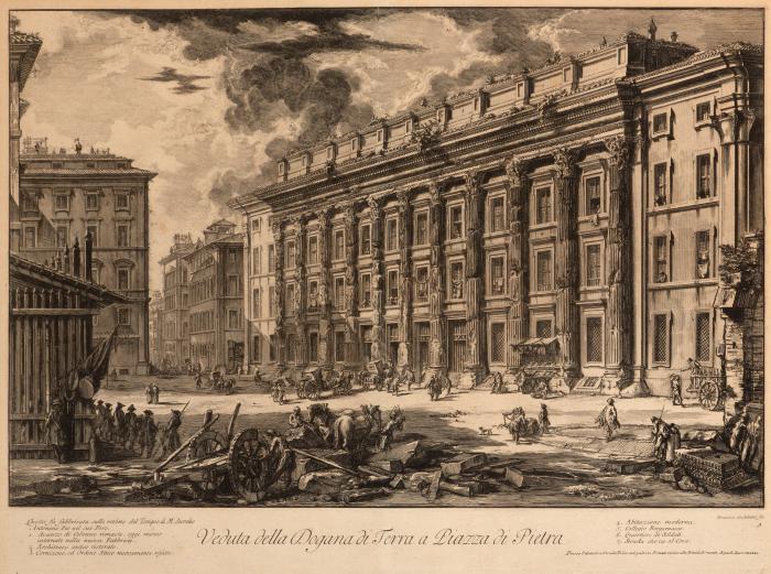 Veduta della Dogana di Terra a Piazza di Pietra