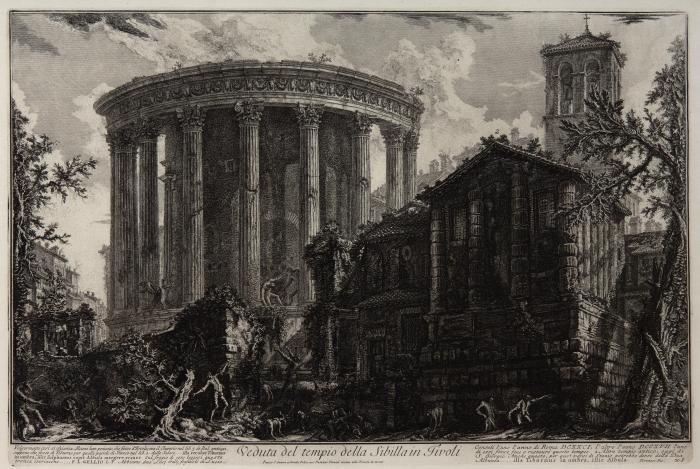 Veduta del tempio della Sibilla in Tivoli