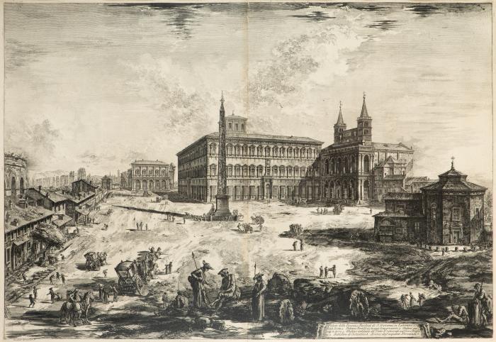 Veduta della Piazza e Basilica di S. Giovanni in Laterano