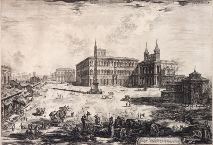 Veduta della Piazza, e Basilica di S. Giovanni in Laterano