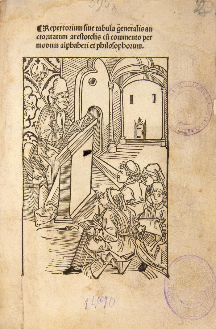 Repertorium auctoritatum Aristotelis et aliorum philosophorum.