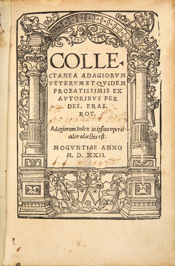 Collectanea adagiorum veterum et quidem probatissimis.