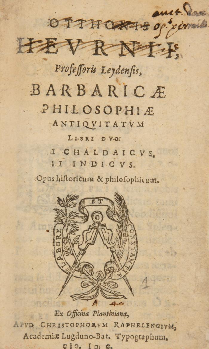 Barbaricae Philosophiae Antiquitatum libri duo.