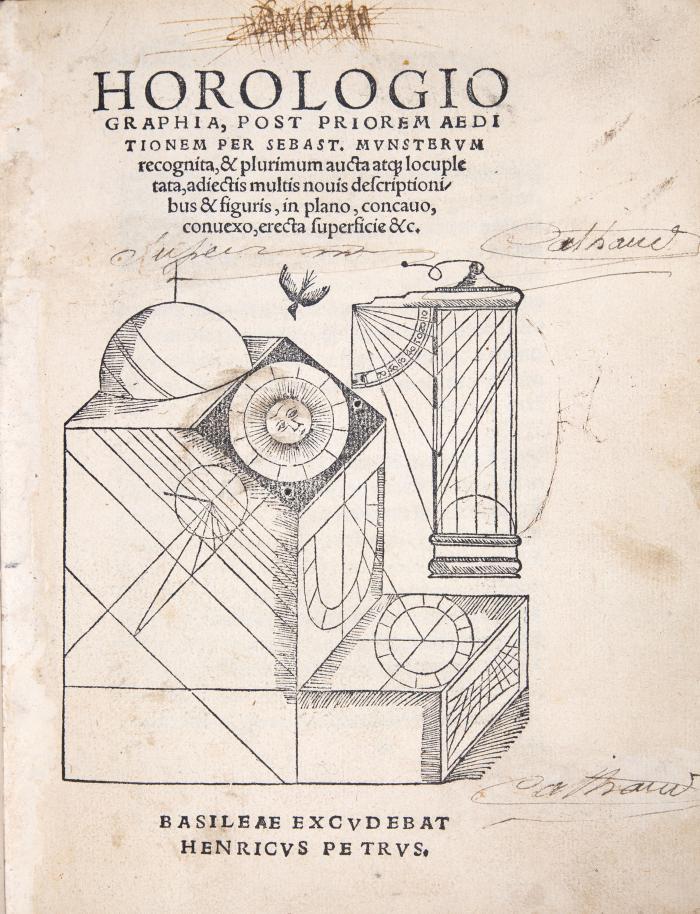 Horologiographia, post priorem aeditionem. Recognita,  plurimum aucta atqu(e) locupletata, adiectis multis novis descriptionibus figuris, in plano, concavo convexo, erecta superficie &c.