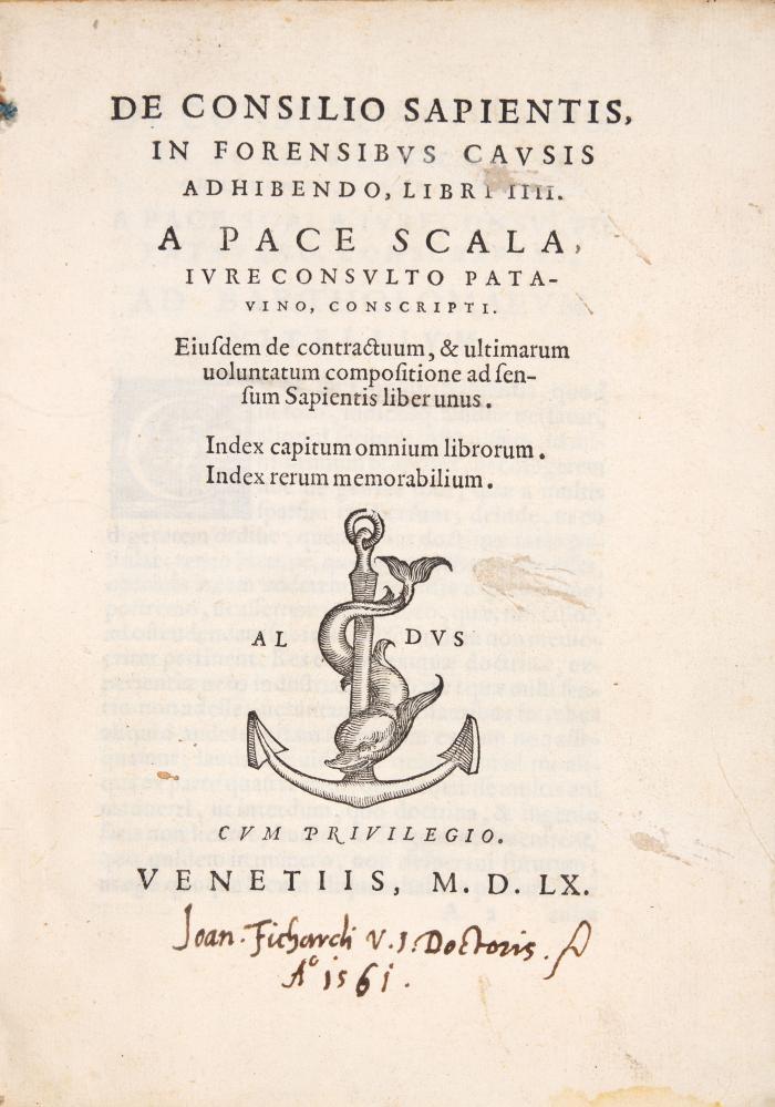 De consilio sapentis, in forensibus causis adhibendo, libri IIII. Eiusdem contractuum, & ultimarum voluntatum compositione ad sensum Sapientis liber unus.