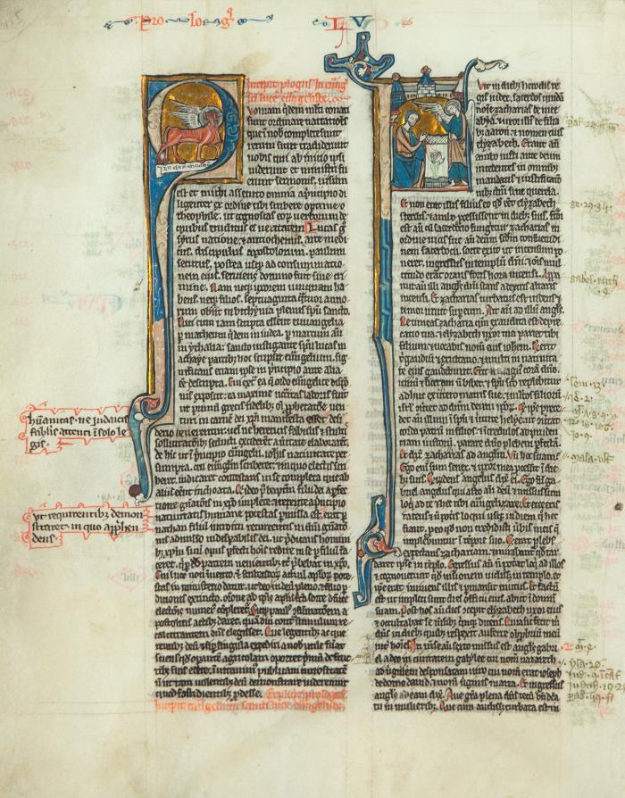 Biblia latina vulgata. - Einzelblatt aus einer Bibelhandschrift. Paris oder Nordfrankreich, Mitte des 13. Jahrhunderts.
