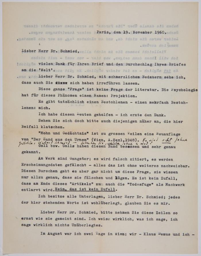 CELAN, PAUL (1920 Czernowitz - 1970 Paris)
Lyriker.