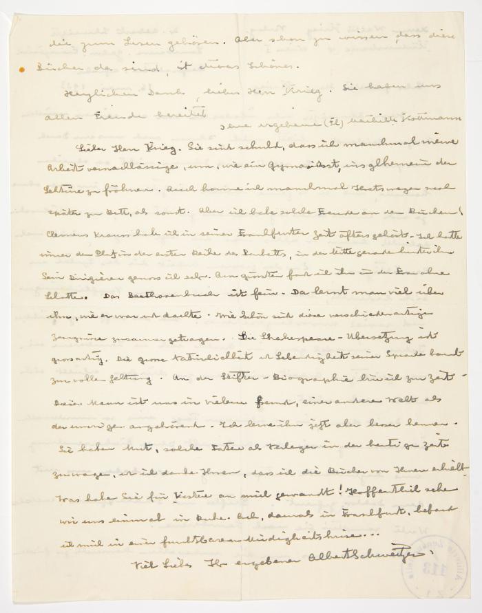 SCHWEITZER, ALBERT (1875 Kaysersberg - 1965 Lambaréné)
Arzt und Philosoph.