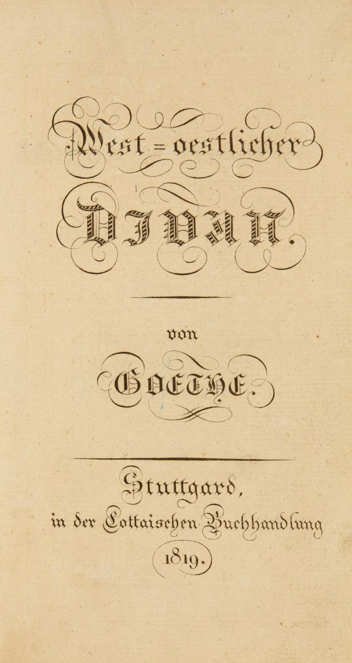 West-oestlicher Divan.